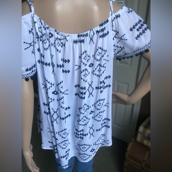 Tribal Jeans Summer Top Navy and White - Picture 5 of 8